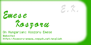 emese koszoru business card